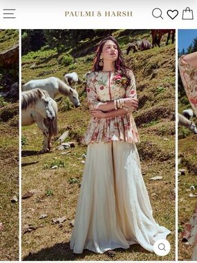 Paulmi & Harsh Cream Palazzo Pants